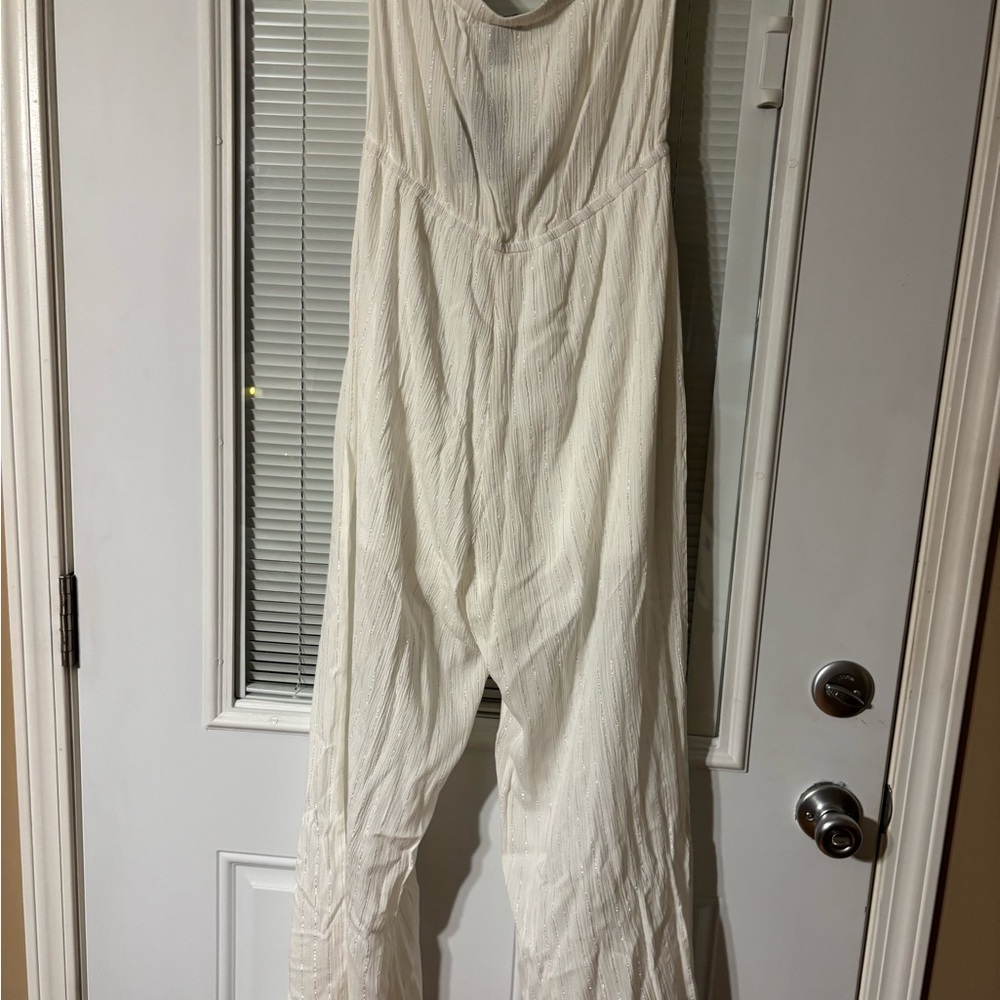 Forever 21 White Jumpsuit with Silver Accents - Picture 5 of 12